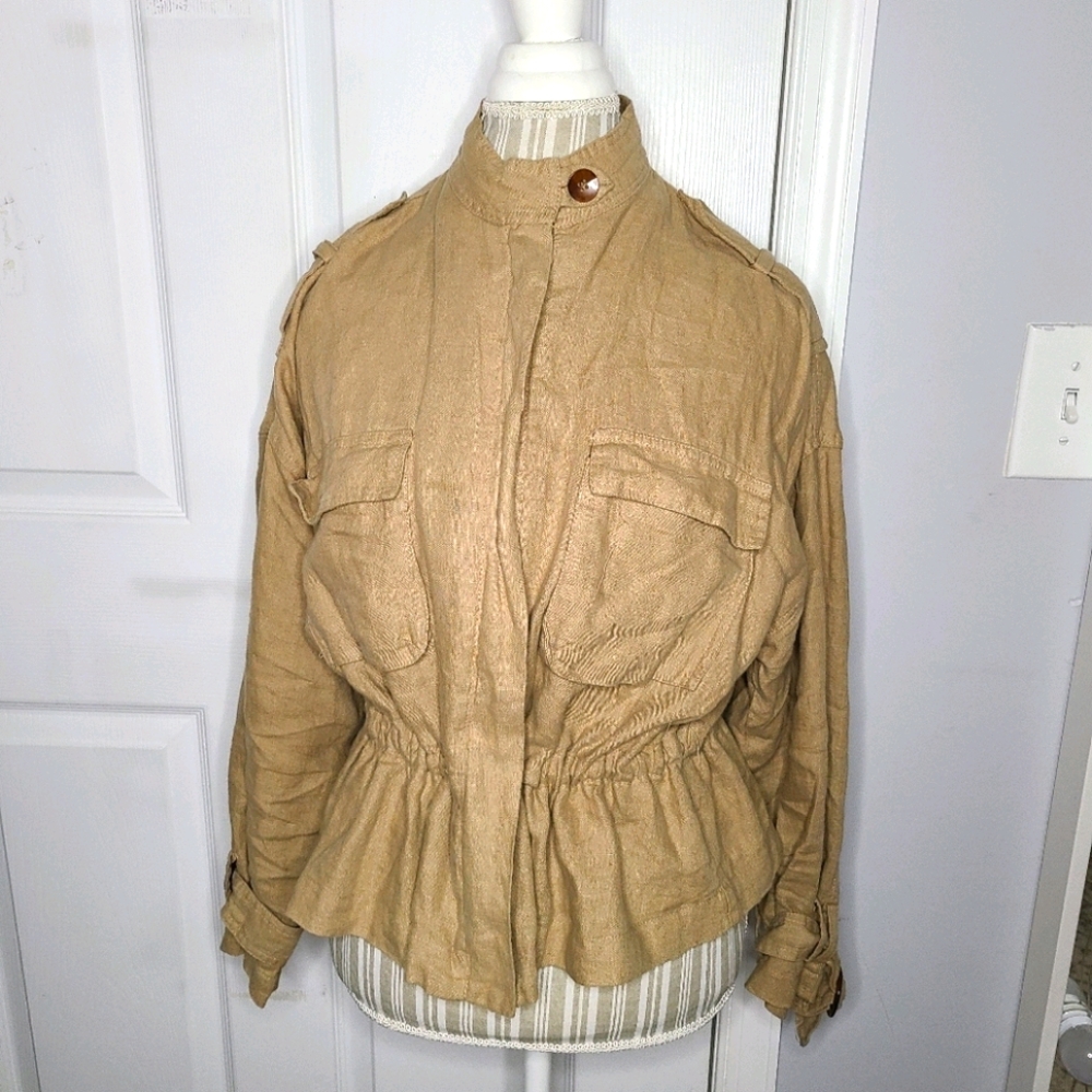 Zara Linen Basic Utility Jacket - image 1